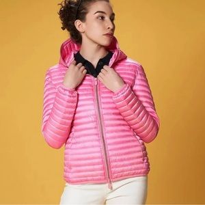 NWT Save The Duck Iris Alexis Full Zip Puffer Jacket in Aurora Pink